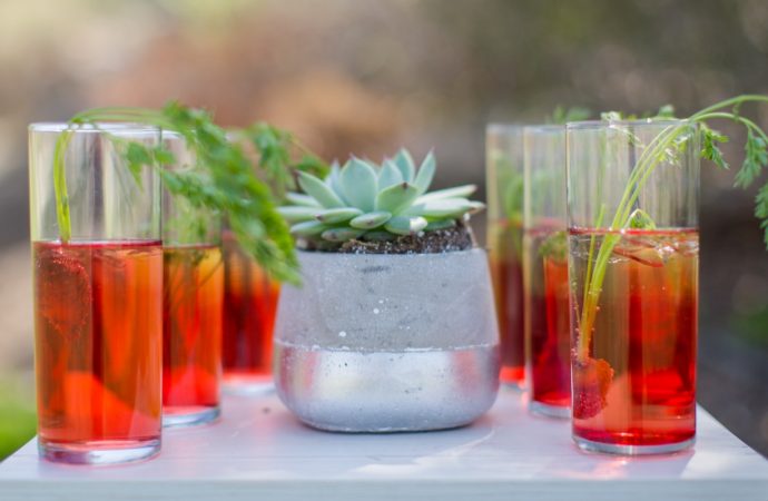 table of cocktails