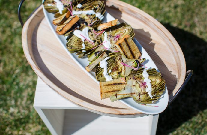 plate of hot sandwiches