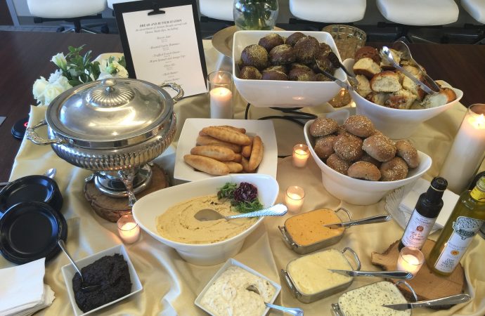 Array of breads and spreads