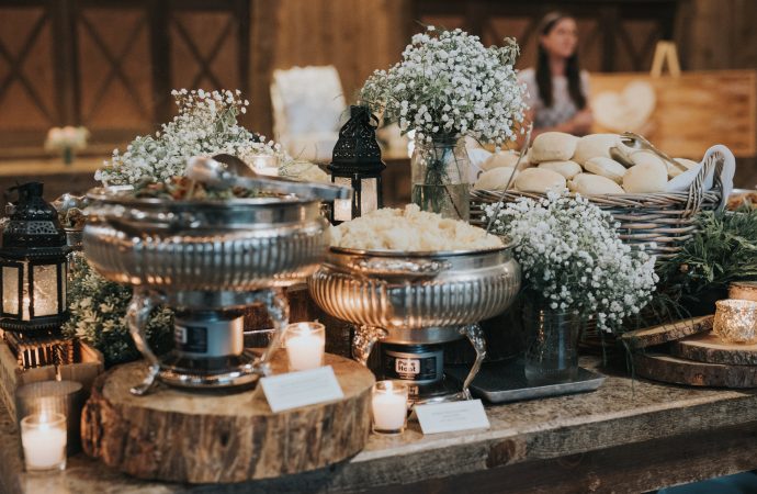 decorated table of food at event