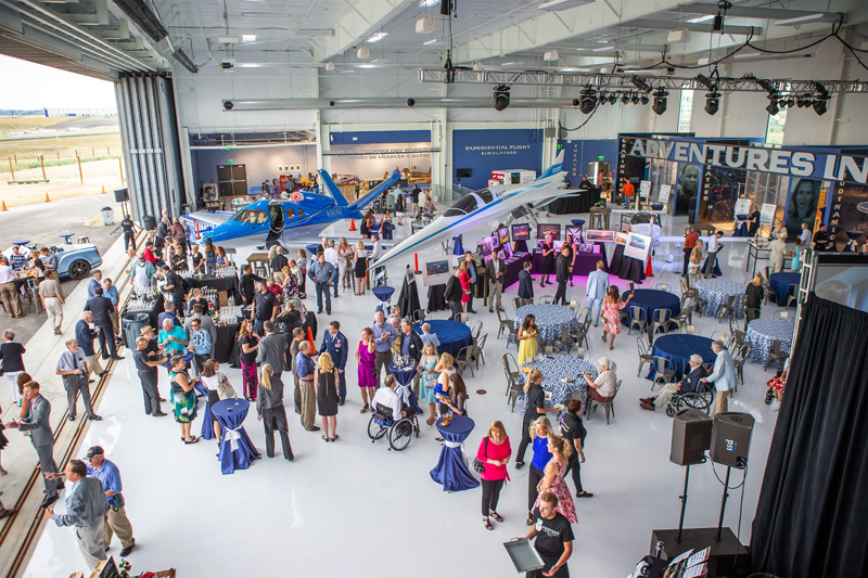 Event in an open hangar