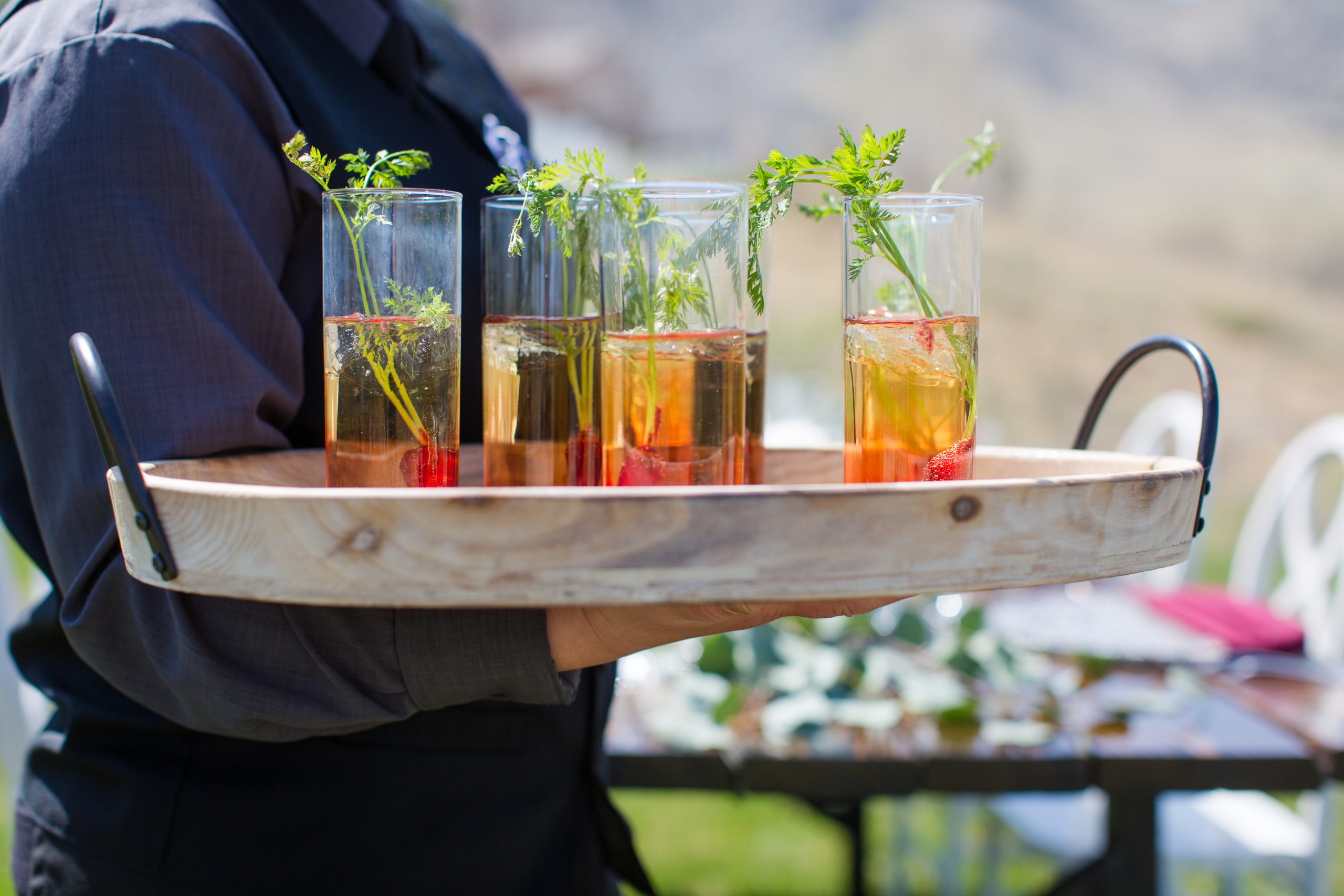 image of cocktails on serving platter