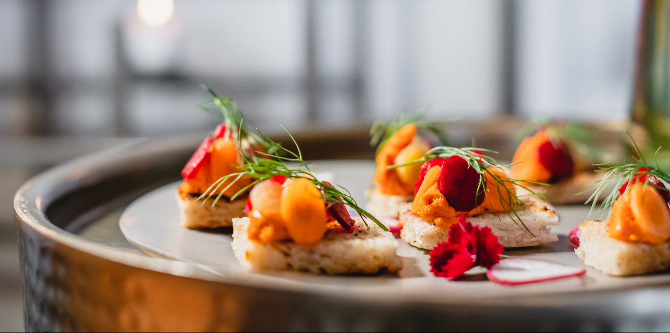 close up shot of appetizers on plate