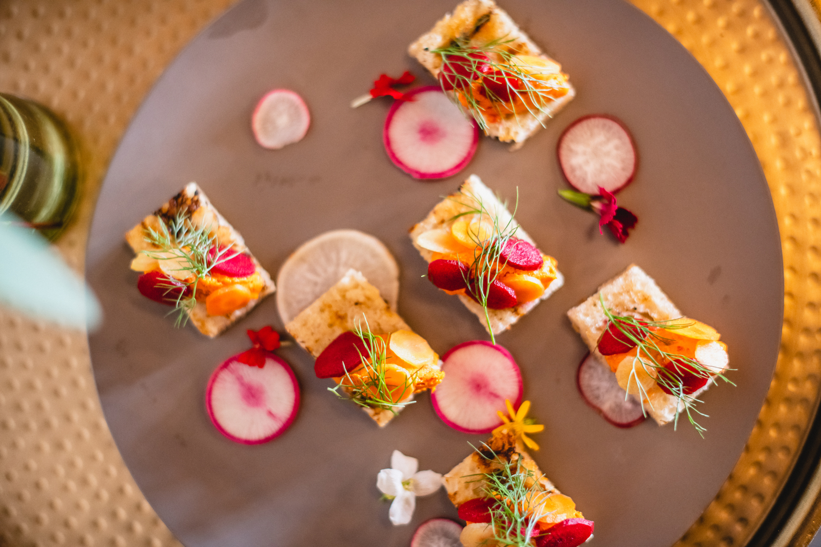 overhead shot of appetizers