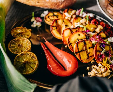 close up of grilled appetizer plate