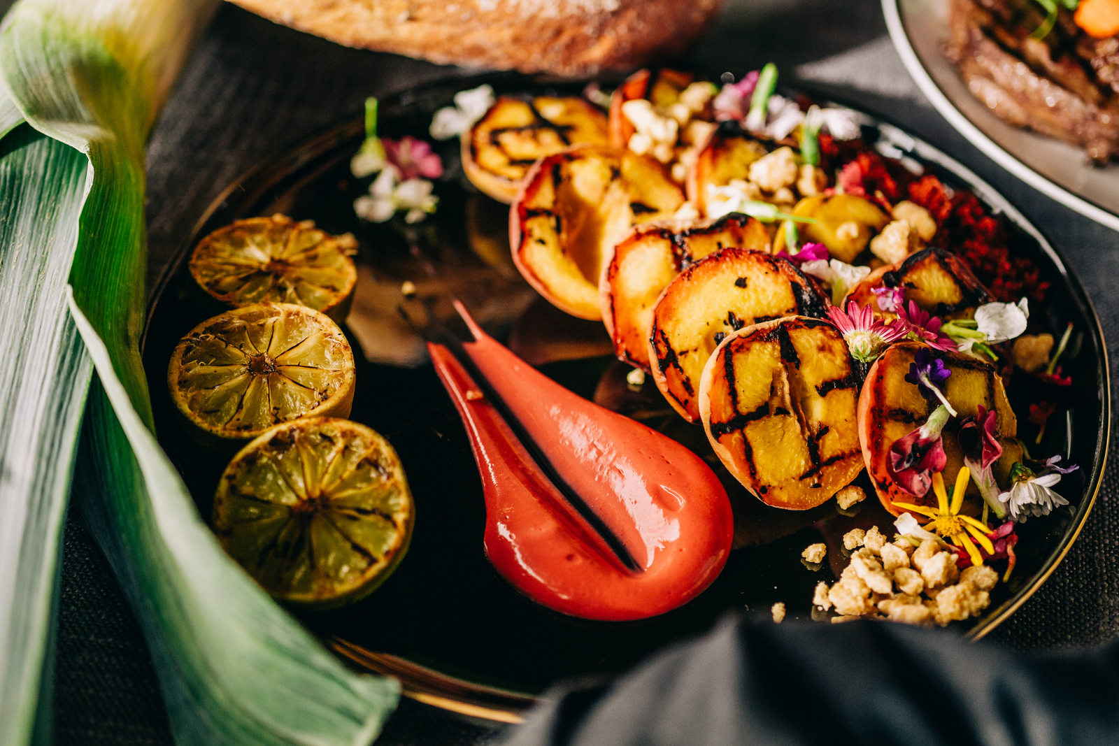 close up of grilled appetizer plate