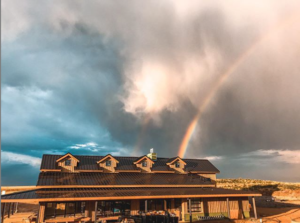 Barn Venue with Sky and Rainbow